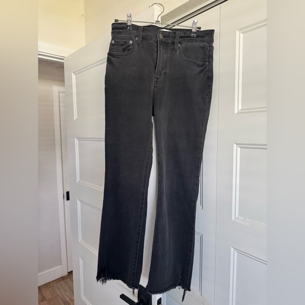 pistola Black Straight Leg Jeans with Raw Hem